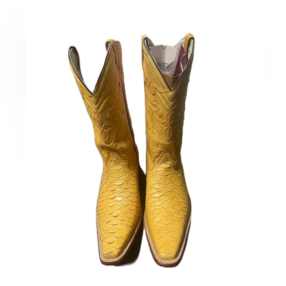 Oliverio Trotamundos Mens Anteater Yellow Cowboy Boot